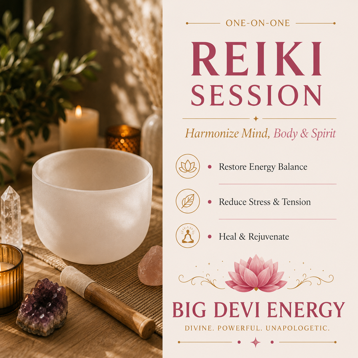 ✨ 60-Minute In-Person Reiki + Crystal Session