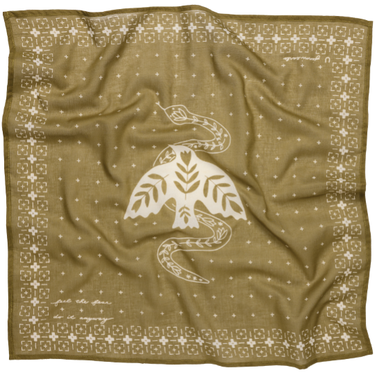 'Feel The Fear' voile bandana - vintage army