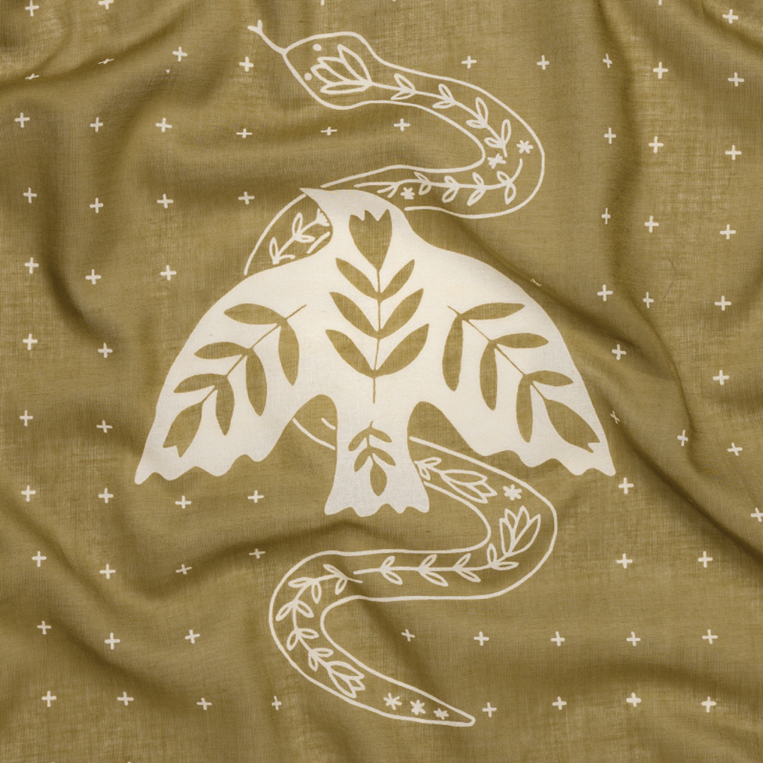 'Feel The Fear' voile bandana - vintage army