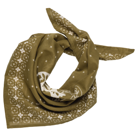 'Feel The Fear' voile bandana - vintage army