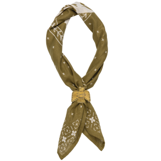 'Feel The Fear' voile bandana - vintage army