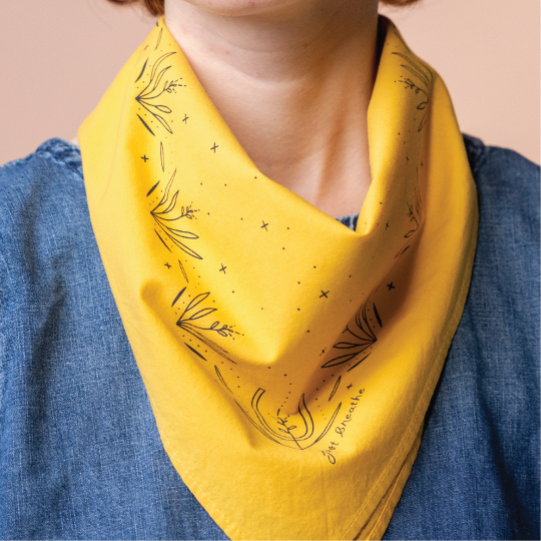 'Just Breathe' heritage bandana - golden yellow