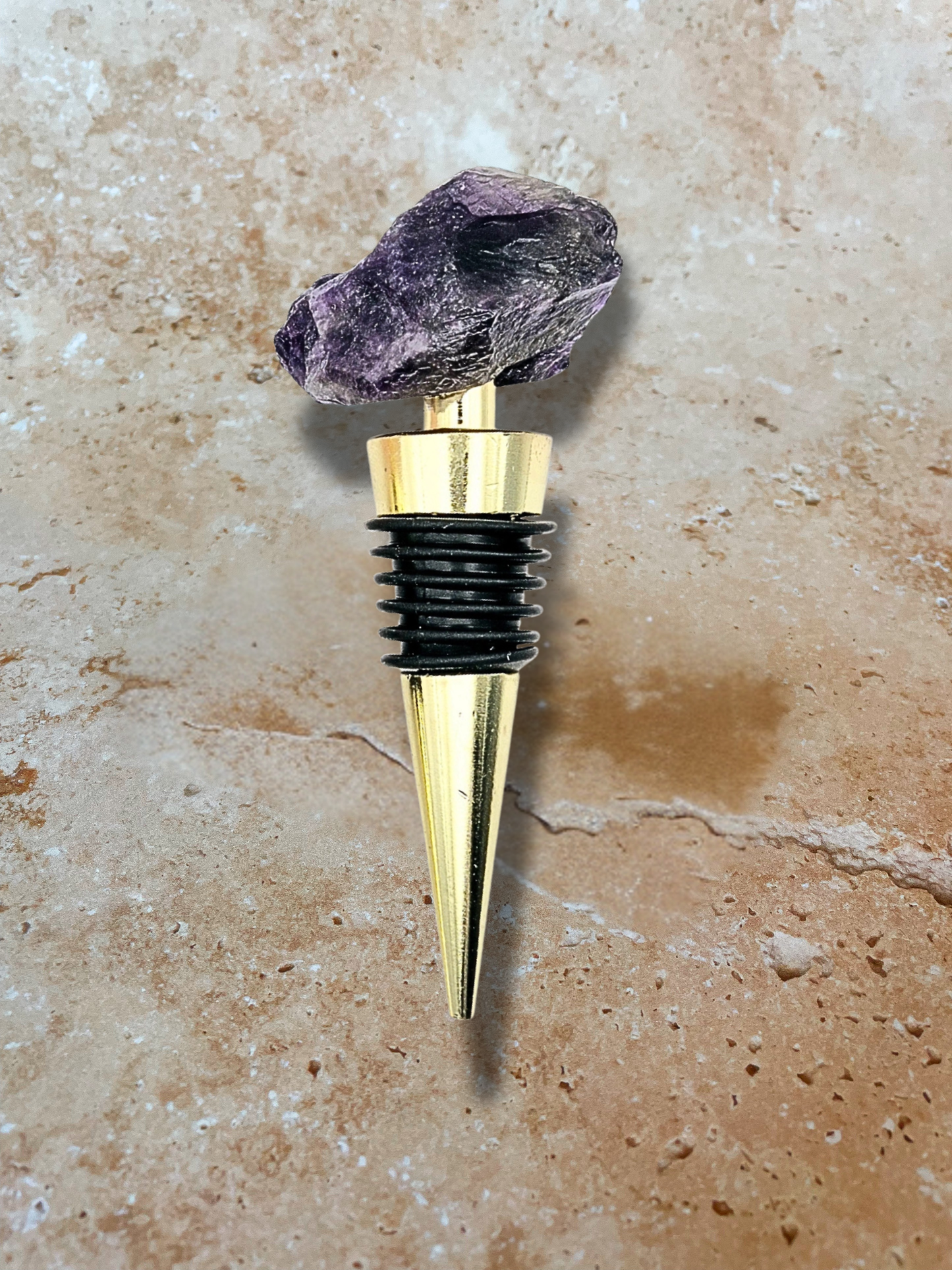 Crystal Wine Stopper: Rose Quartz, Amethyst