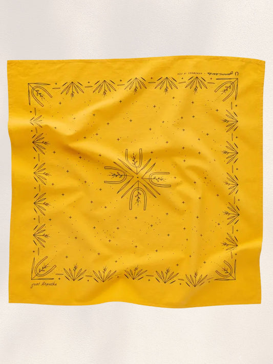 'Just Breathe' heritage bandana - golden yellow
