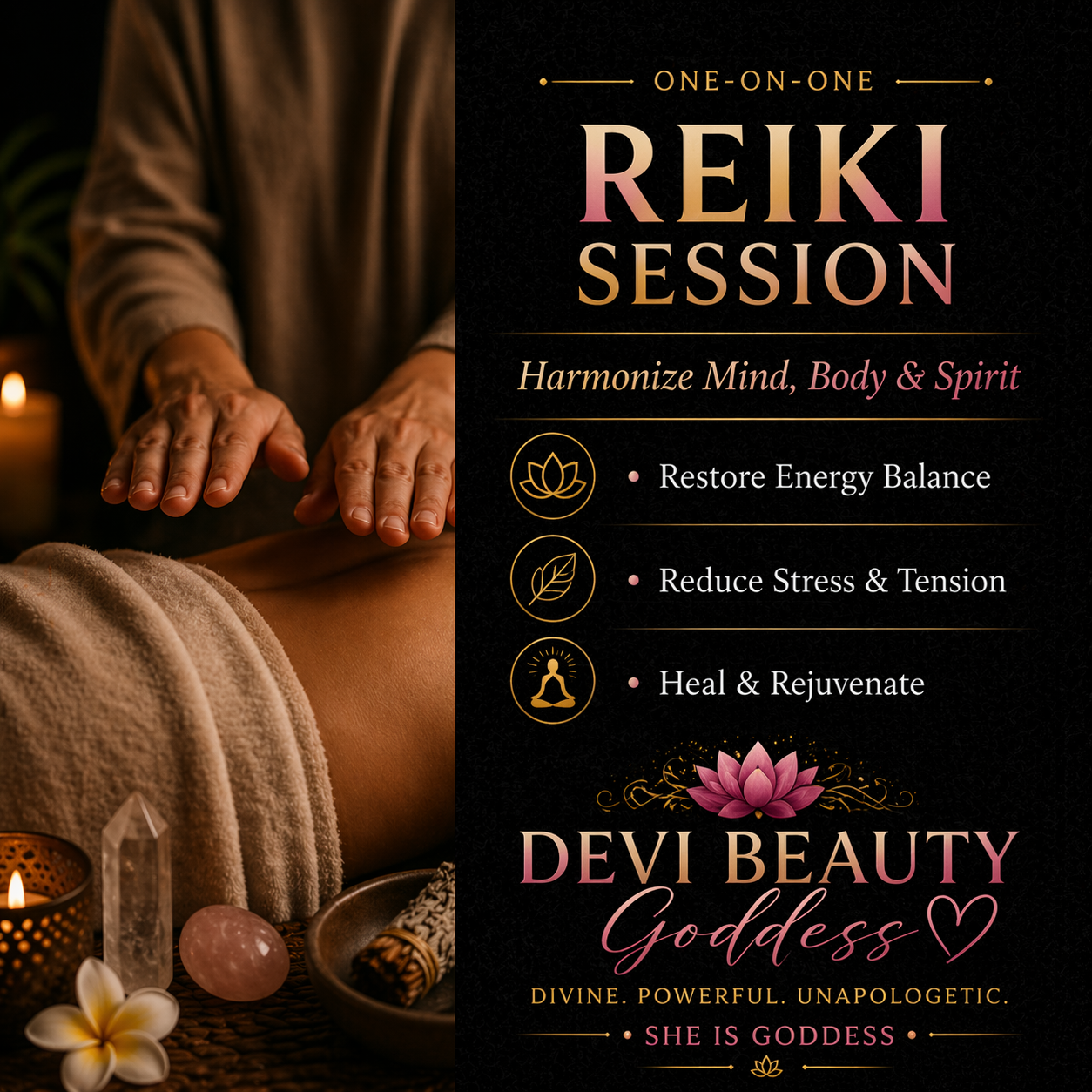 ✨ 60-Minute In-Person Reiki + Crystal Session