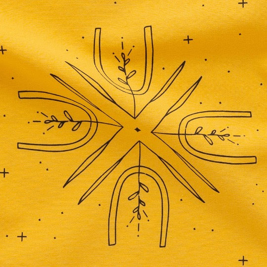 'Just Breathe' heritage bandana - golden yellow