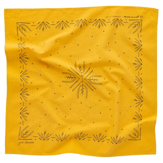 'Just Breathe' heritage bandana - golden yellow