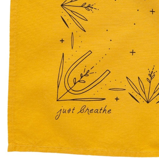 'Just Breathe' heritage bandana - golden yellow